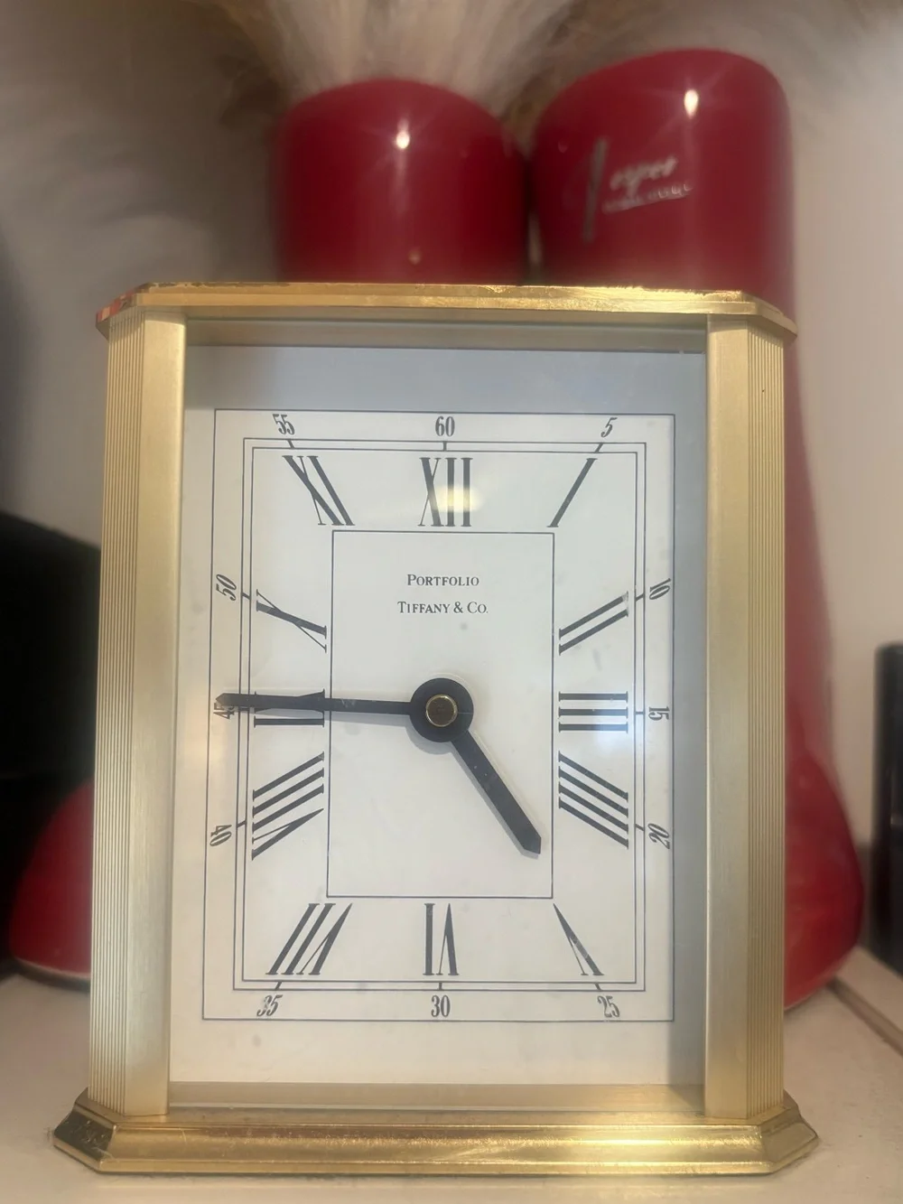 Tiffany & Co. Brass Portfolio Desk Clock